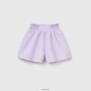 lavendel Benetton barn mønstrede shorts i linblanding 20TRB5429