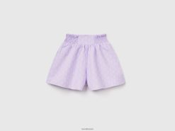 lavendel Benetton barn mønstrede shorts i linblanding 20TRB5429
