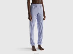 lavendel Benetton kvinner bukser i langfiber bomull 20TRB1013