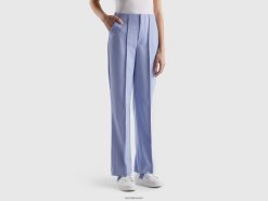 lavendel Benetton kvinner rette bukser med høy midje 20TRB574