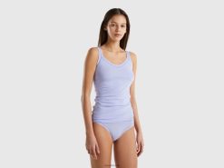 lavendel Benetton kvinner tank topp i superstretch økologisk bomull 20TRB4229