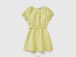 lime Benetton barn mønstret kjole i linblanding 20TRB5370