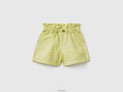 lime Benetton barn paperbag-shorts i linblanding 20TRB5711