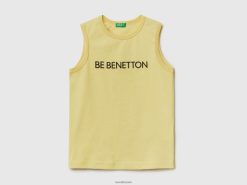 lime Benetton barn tank topp i 100 % økologisk bomull med logo 20TRB1765