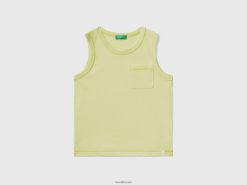 lime Benetton barn tank topp i resirkulert stoff med lomme 20TRB2151