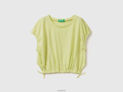 lime Benetton barn topp med lisser i linblanding 20TRB2497