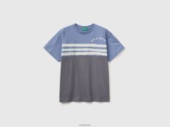 luftvåpen blå Benetton barn color block t-skjorte med trykk 20TRB1760