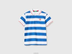 luftvåpen blå Benetton barn kortermet polo med striper 20TRB1887