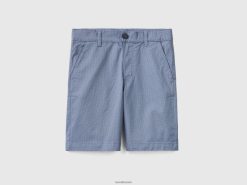 luftvåpen blå Benetton barn shorts med smal passform i mikromønstre 20TRB1991