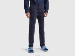 luftvåpen blå Benetton kvinner chinos med smal passform 20TRB4615