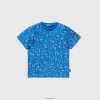 lyse blå Benetton barn 100% bomullsmønstret t-skjorte 20TRB2210