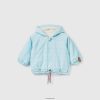 lyse blå Benetton barn stripete jakke med hette 20TRB3070