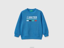 lyseblå Benetton barn genser i 100 % økologisk bomull 20TRB5093