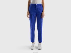 lyseblå Benetton kvinner cornflower blue slim fit chinos i bomull 20TRB4036