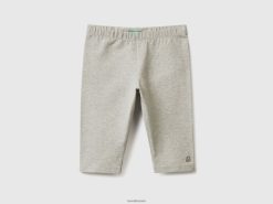 lysegrå Benetton barn 3/4 leggings i stretchbomull 20TRB2981