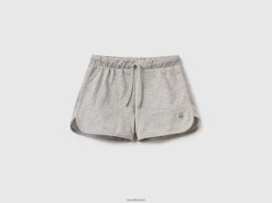lysegrå Benetton barn løpershorts i økologisk bomull 20TRB2658