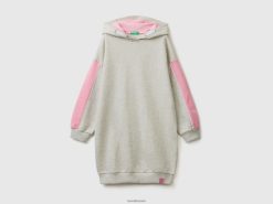lysegrå Benetton barn midi sweatshirt kjole 20TRB5360