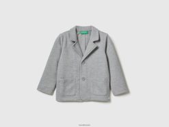 lysegrå Benetton barn svetteblazer med lommer 20TRB2109
