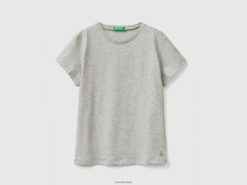 lysegrå Benetton barn t-skjorte i ren økologisk bomull 20TRB5306