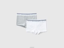 lysegrå Benetton barn to boksere med logoet strikk 20TRB5000