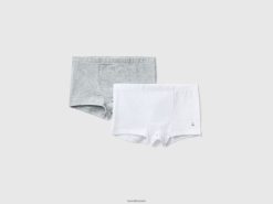 lysegrå Benetton barn to par boksere i stretchbomull 20TRB2063