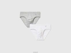 lysegrå Benetton barn to par undertøy i stretchbomull 20TRB2064