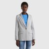 lysegrå Benetton kvinner montert blazer med lommer 20TRB3752