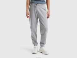 lysegrå Benetton menn joggebukse i 100% bomull 20TRB4630