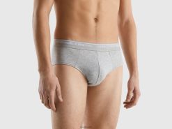 lysegrå Benetton menn undertøy i stretch økologisk bomull 20TRB4726