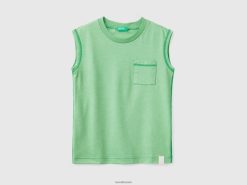 lysegrønn Benetton barn tank topp i resirkulert stoff 20TRB1739