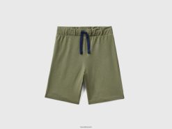 militærgrønt Benetton barn bermudaer i jersey 20TRB2365