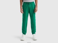 mørk grønn Benetton menn joggebukse i 100% bomull 20TRB1434