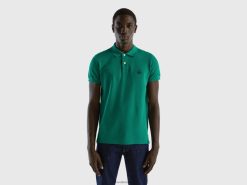 mørk grønn Benetton menn mørkegrønn slim fit polo 20TRB4594