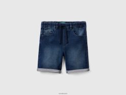 mørke blå Benetton barn bermudaer i stretchdenim 20TRB1975