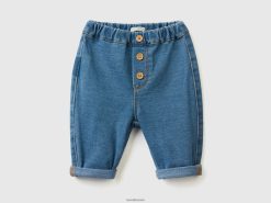 mørke blå Benetton barn bukser i denim-look 20TRB5904