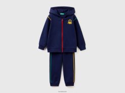 mørke blå Benetton barn joggedress i 100% bomull 20TRB5091