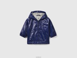 mørke blå Benetton barn lett jakke med hette 20TRB3069
