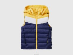 mørke blå Benetton barn vattert fargeblokkvest 20TRB2115