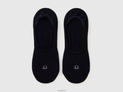 mørke blå Benetton kvinner to par ensfargede ankelsokker 20TRB953