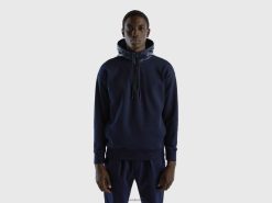 mørke blå Benetton menn hettegenser i nylon 20TRB4507