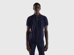 mørke blå Benetton menn mørkeblå polo med normal passform 20TRB4608