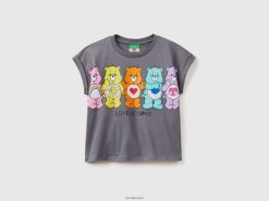 mørkegrå Benetton barn care bears t-skjorte i 100 % bomull 20TRB2459