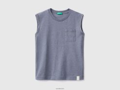 mørkegrå Benetton barn tank topp i resirkulert stoff 20TRB4794