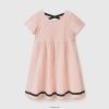 myk rosa Benetton barn kort kjole i stretchbomull 20TRB5363