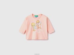 myk rosa Benetton barn Looney tunes t-skjorte i 100 % bomull 20TRB5857