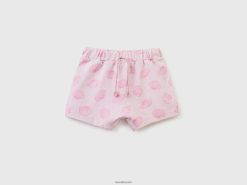 myk rosa Benetton barn mønstrede shorts i ren bomull 20TRB3246