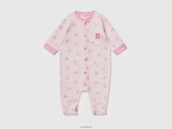 myk rosa Benetton barn mønstret genser i økologisk bomull 20TRB3202