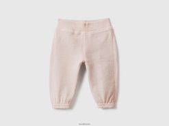 myk rosa Benetton barn myk joggebukse med broderi 20TRB3222