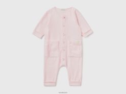 myk rosa Benetton barn onesie i chenille med lommer 20TRB3200