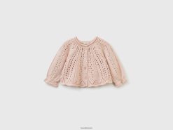 myk rosa Benetton barn strikket cardigan med lurex 20TRB6130
